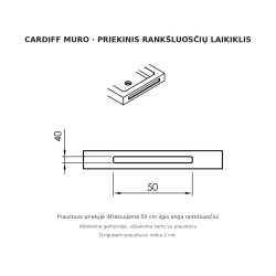 Priekinis rankšluosčių laikiklis Cardiff Muro (frezavimas) Priekinis rankšluosčių laikiklis Cardiff Muro (frezavimas)