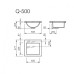 Akmens mases praustuvas Q-500, 50,05 x 47,7 cm, baltas