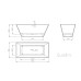 Vispool akmens masės vonia QUADRO 1752x805 mm