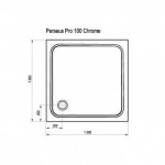 Ravak kvadratinis dušo padėklas Perseus Pro Chrome su atrama 1000x1000
