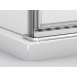 Dušo kabina SOLINO pilko blizgaus profilio, kvadratinė