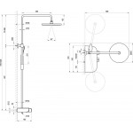 Termostatinė dušo sistema su Stop funkcija ir lentynėle Ravak TE 094.01, chromo / juoda, X070162 Termostatinė dušo sistema su Stop funkcija ir lentynėle Ravak TE 094.01, chromo / juoda, X070162