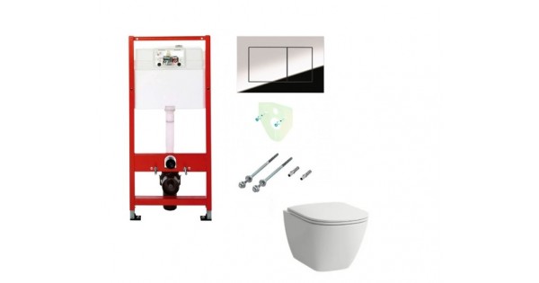 Potinkinis rėmas Tece su chromuotu mygtuku LAUFEN LUA RIMLESS ...