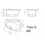 Vispool akmens masės vonia TREVI S 1400 x 950 x 605 mm