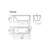 Vispool akmens masės vonia Viana 1600x715 mm