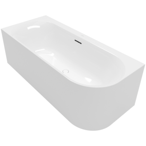 Villeroy & Boch Loop & Friends prie sienos montuojama akrilinė vonia 170x75 cm, kairė, Alpių balta
