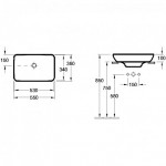 Villeroy & Boch dalinai įleidžiamas praustuvas 550x360 Venticello 41135501