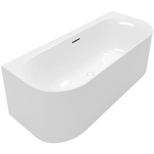 Villeroy & Boch Loop & Friends ovali prie sienos glaudžiama akrilinė vonia 170x75 cm, Alpių balta Villeroy & Boch Loop & Friends ovali prie sienos glaudžiama akrilinė vonia 170x75 cm, Alpių balta