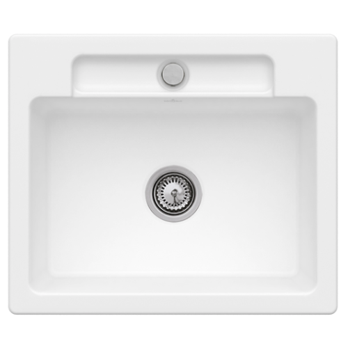 Keraminė virtuvės plautuvė Villeroy & Boch Siluet 60 S, 600x510 mm, su CeramicPlus danga (pasirenkama spalva ir ventilis)