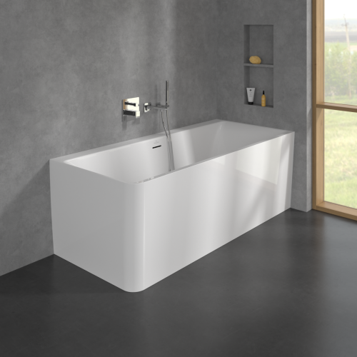 Villeroy & Boch Subway 3.0 prie sienos glaudžiama akrilinė vonia 180x80 cm, dešinė, balta Villeroy & Boch Subway 3.0 prie sienos glaudžiama akrilinė vonia 180x80 cm, dešinė, balta