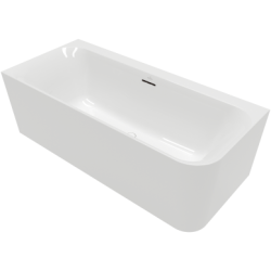 Villeroy & Boch Loop & Friends prie sienos montuojama akrilinė vonia 180x80 cm, kairė, Alpių balta