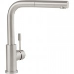 Villeroy&Boch maišytuvas plautuvei Steel Shower, nerūdijančio plieno spalva ir ištraukiama žarna.