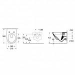 Villeroy&Boch Subway 3.0 Twist flush pakabinamas klozetas su soft close dangčiu