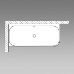 Villeroy&Boch vonia Oberon 2.1 180x80cm su panele ir sifonu, kairinė