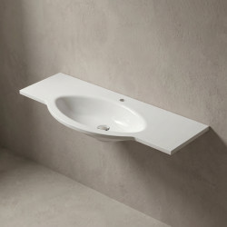 Akmens masės praustuvas L-1300, 1285x522 mm, balta spalva Akmens masės praustuvas L-1300, 1285x522 mm, balta spalva