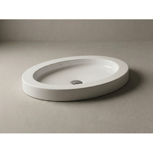 Akmens masės praustuvas Vispool Oval 700x450mm, baltas Akmens masės praustuvas Vispool Oval 700x450mm, baltas
