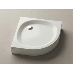 Akmens masės dušo padėklas RS-90, 89,5x89,5x16,5 cm, pusapvalis, baltas su apdaila Akmens masės dušo padėklas RS-90, 89,5x89,5x16,5 cm, pusapvalis, baltas su apdaila