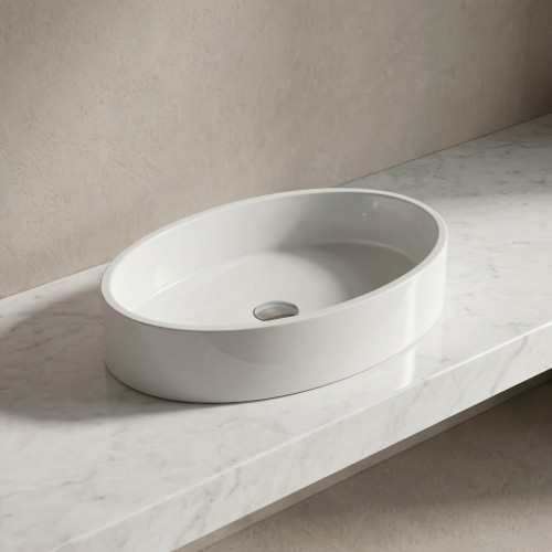 Akmens masės praustuvas Vispool U 2 760x400x125 mm, balta spalva Akmens masės praustuvas Vispool U 2 760x400x125 mm, balta spalva