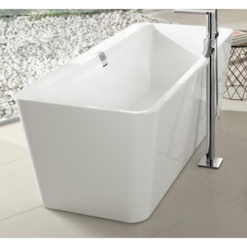 Villeroy & Boch Squaro Edge 12 laisvai pastatoma Quaryl vonia 180x80 cm, su panele, balta