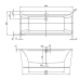 Villeroy & Boch Squaro Edge 12 laisvai pastatoma Quaryl vonia 180x80 cm, su panele, balta