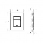 WC nuleidimo mygtukas Grohe Skate Cosmopolitan S, WC 37535DL0 matinio vario