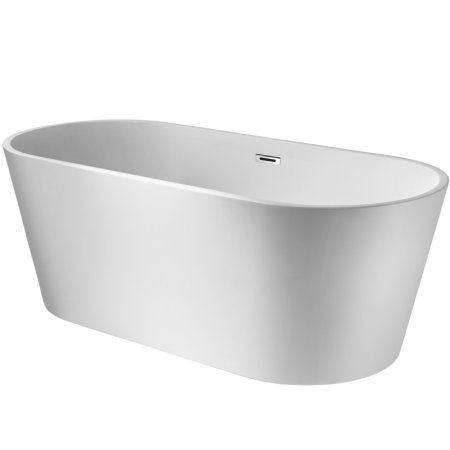 Akrilinė vonia Corsan S041XL Olvena 170x75cm laisvai pastatoma, chromo spalvos sifonas