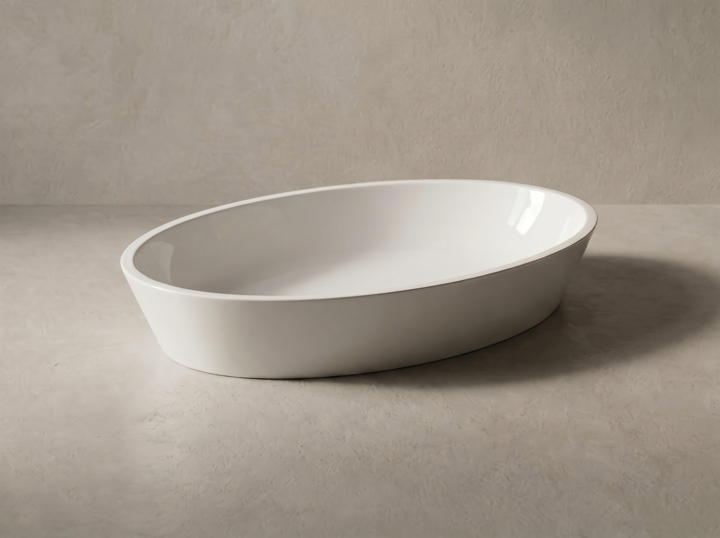 Akmens masės praustuvas Vispool D3 760x370x100mm,baltas